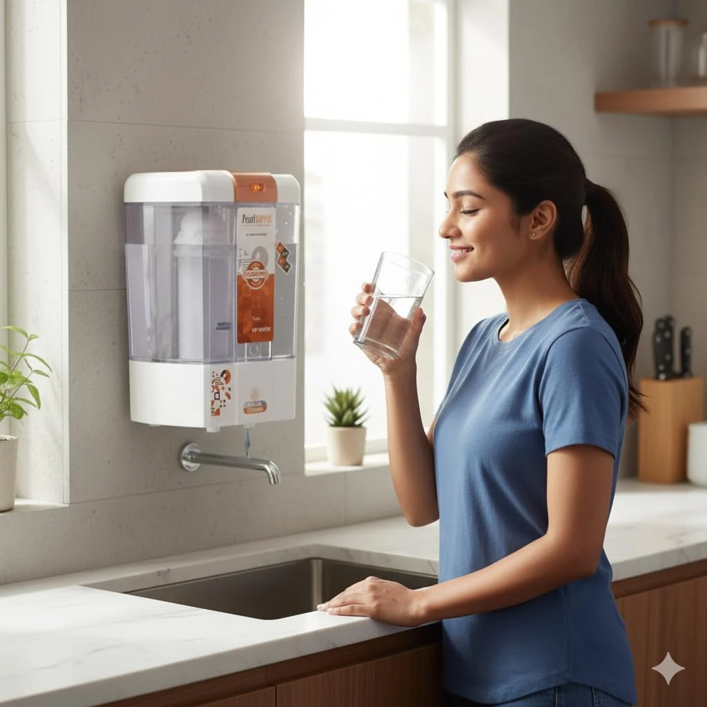 AQUA COPPER PERL PRO RO Water Purifier | RO + LED UV + Copper + Alkaline + TDS Controller | 12 LPH, Auto On/Off | Up to 3000 TDS | For Borewell, Tanker & Municipal Water
